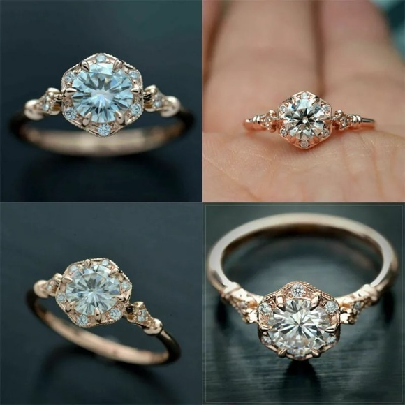 Rose Gold Filled White Sapphire Ring - Picture 6 of 7